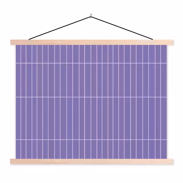 Patroon - Tegel - Lila textielposter latten blank klein 122 -3d