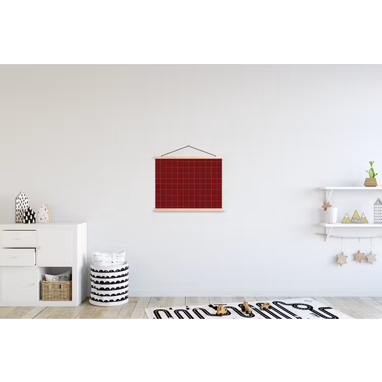 Patroon - Tegels - Burgundy textielposter latten blank klein 122 -kinderkamer