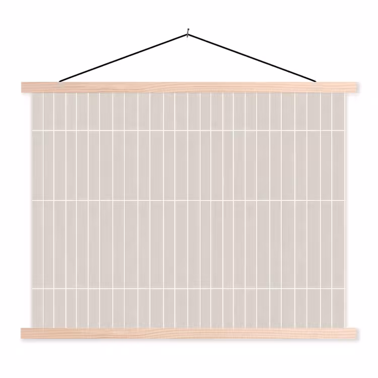 Patroon - Tegels - Zand textielposter latten blank klein 122 -3d