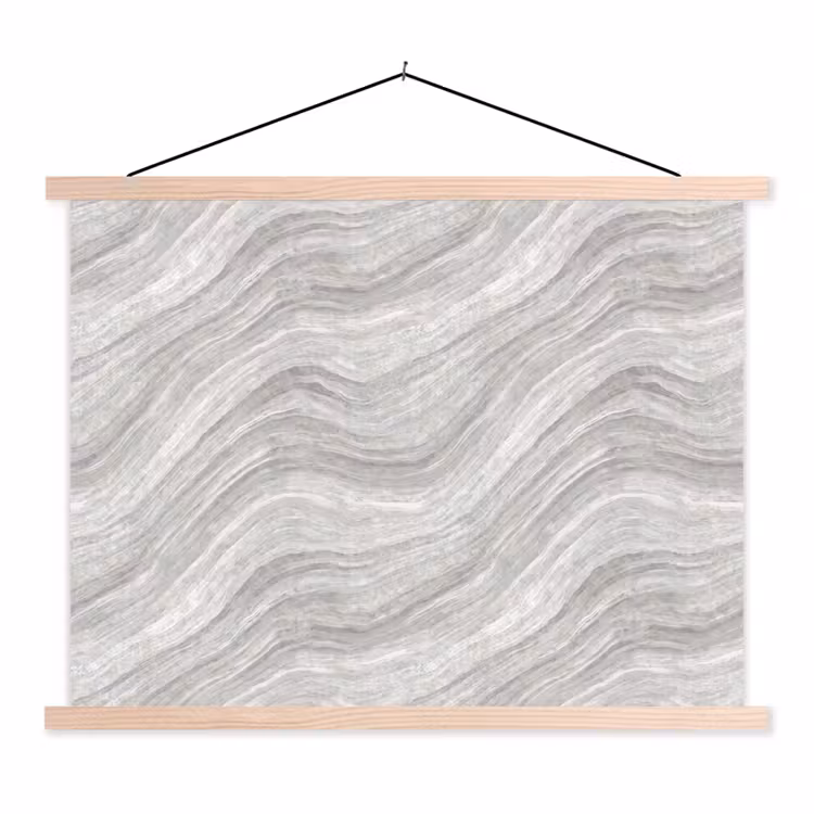 Patroon - Helder - Wit - Grijs textielposter latten blank klein 122 -3d