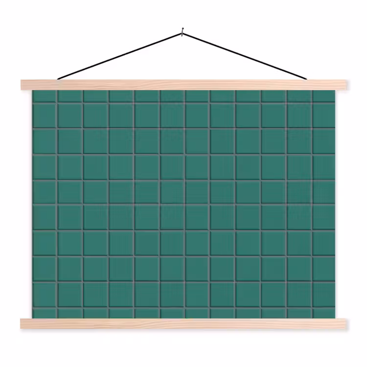 Patroon - Patroon - Smaragd textielposter latten blank klein 122 -3d
