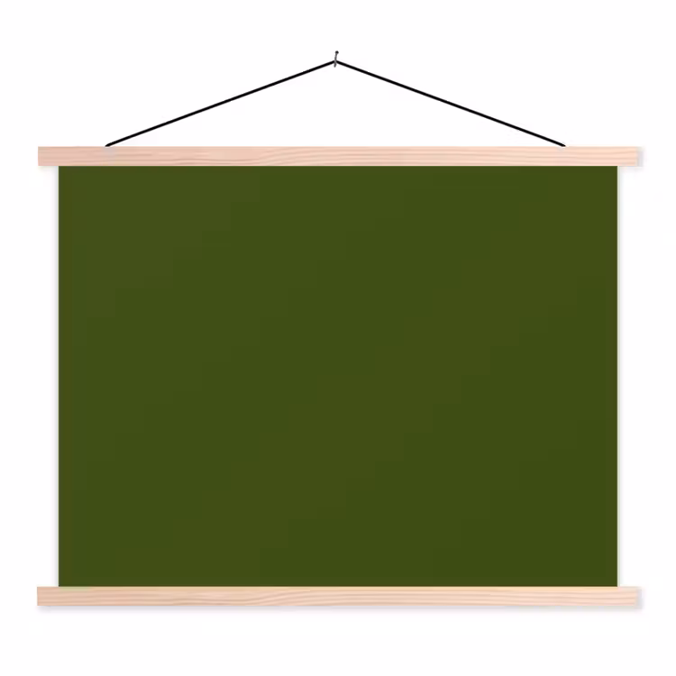 Olive - Drab - Groen textielposter latten blank klein 122 -3d