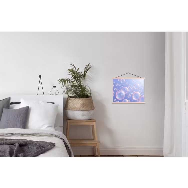 Pastel - Bubbels - Dromerig textielposter latten blank klein -woonkamer