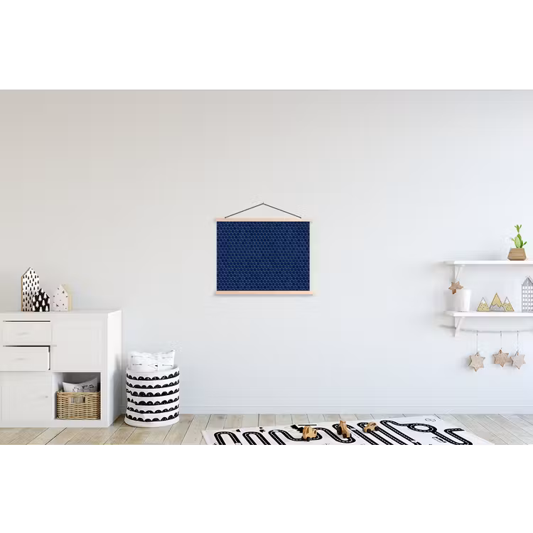 Penny - Mozaïek - Donkerblauw textielposter latten blank klein 122 -kinderkamer