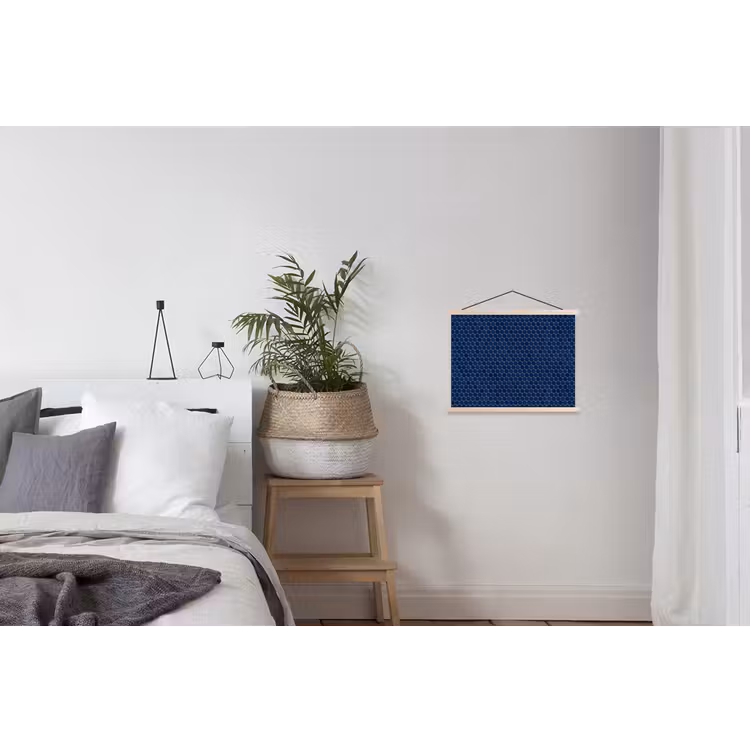 Penny - Mozaïek - Donkerblauw textielposter latten blank klein 122 -woonkamer