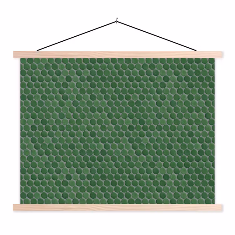 Penny - Mozaïek - Bosgroen - Green textielposter latten blank klein 122 -3d