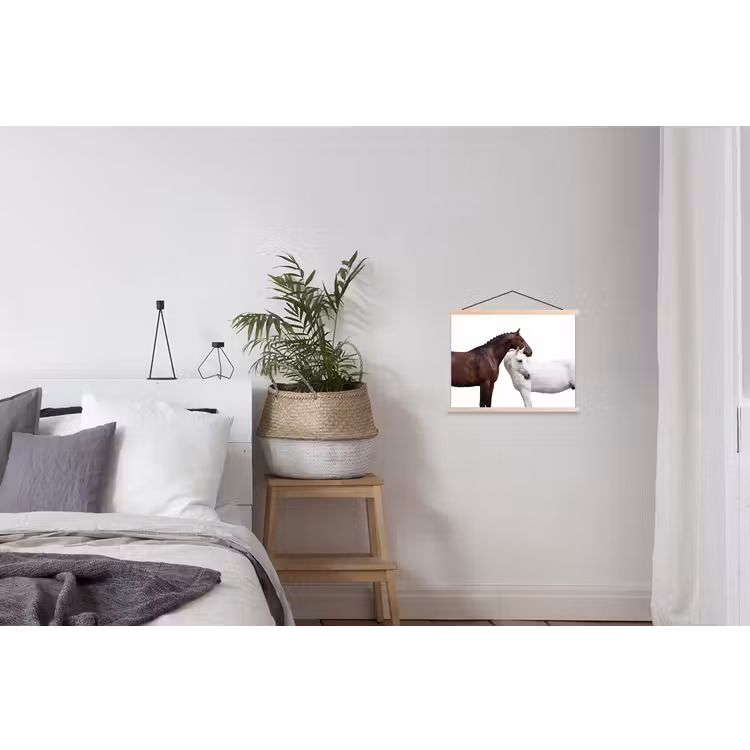Paard - Modern - Balans textielposter latten blank klein -woonkamer