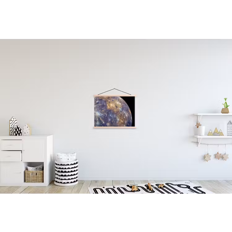 Stoffbild - Planet – Krater – Weltraum - Planeet - Kraters - Ruimte textielposter latten blank klein