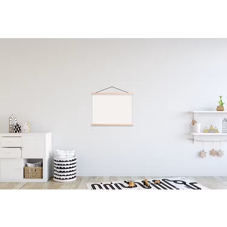 Pure - Alabaster - Wit textielposter latten blank klein 122 -kinderkamer