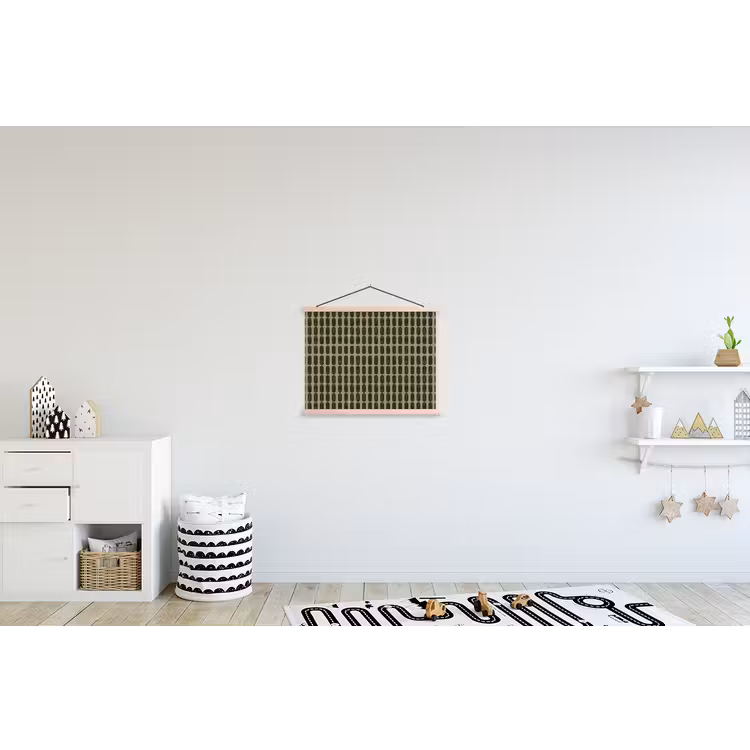 Ritmisch - Effect - Groen textielposter latten blank klein 122 -kinderkamer