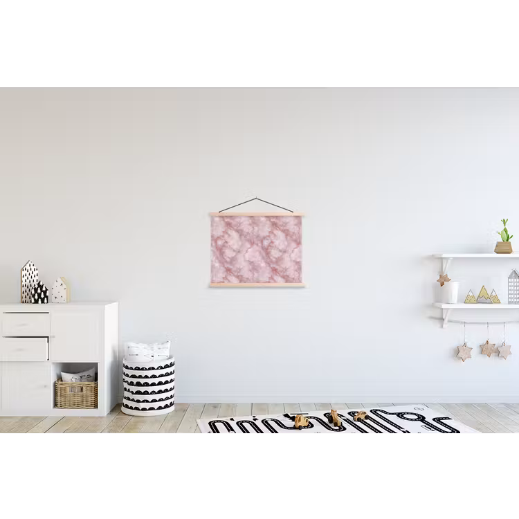 Roze - Kwartsmarmer - Aders textielposter latten blank klein 122 -kinderkamer