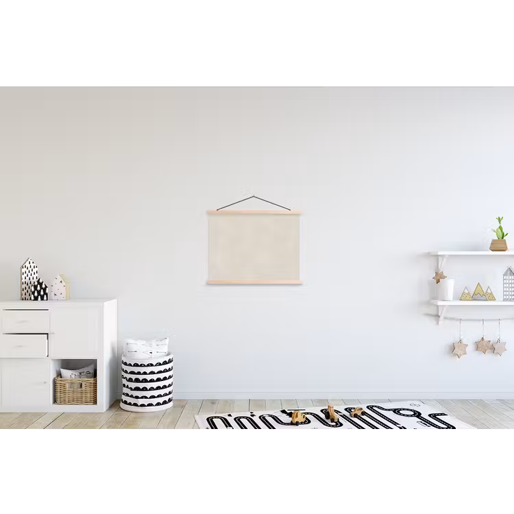 Zandkleurig - Modern - Egaal textielposter latten blank klein 122 -kinderkamer