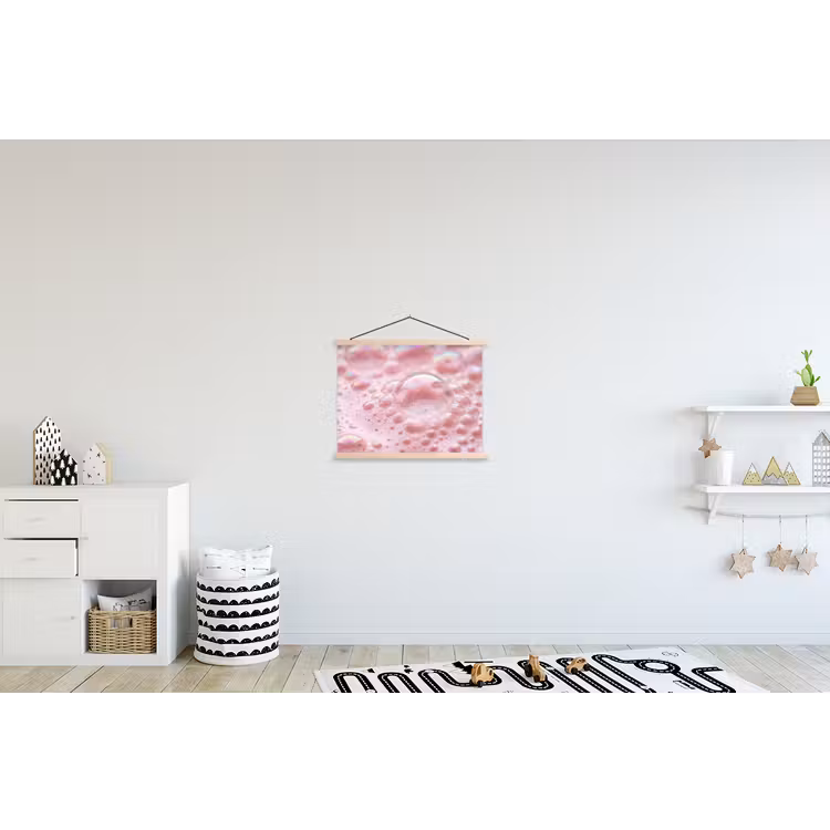 Schuim - Structuur - Roze textielposter latten blank klein -kinderkamer