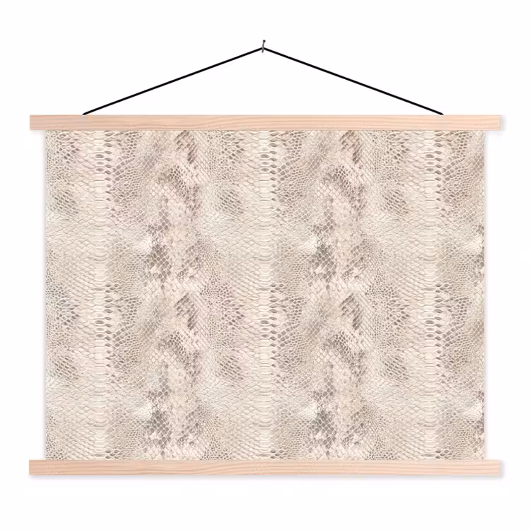 Slang - Patroon - Beige textielposter latten blank klein 122 -3d