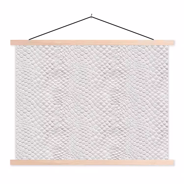 Slang - Patroon - Wit textielposter latten blank klein 122 -3d