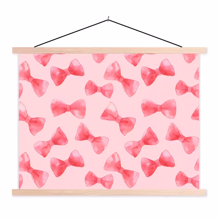 Strikken - Aquarel - Roze textielposter latten blank klein 122 -3d
