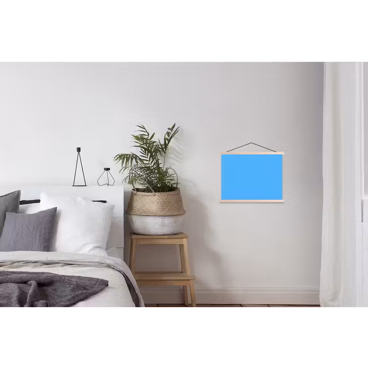 Sky - Blue - Blauw textielposter latten blank klein 122 -woonkamer