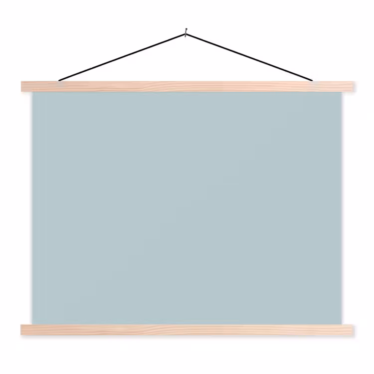 Slate - Blue - Blauw textielposter latten blank klein 122 -3d