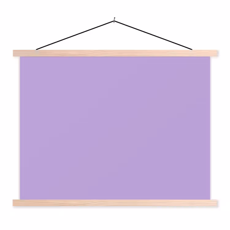 Soft - Lavender - Paars textielposter latten blank klein 122 -3d