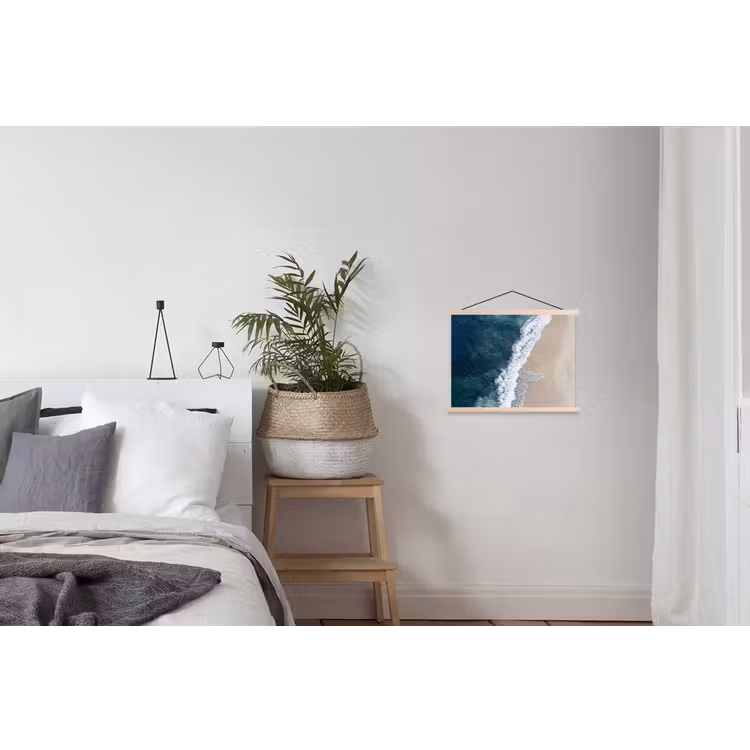 Strand - Zee - Golven textielposter latten blank klein -woonkamer