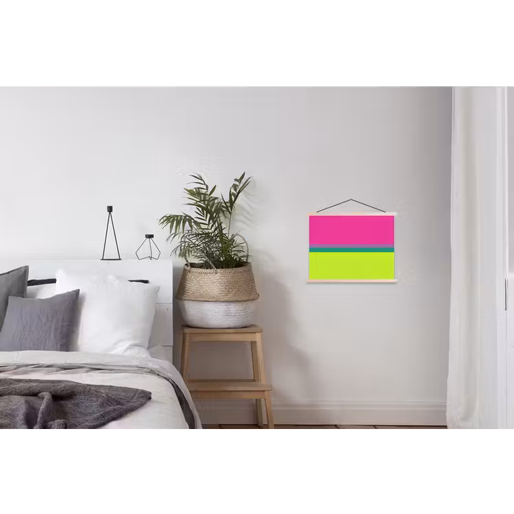 Strepen - Modern - Kleurrijk textielposter latten blank klein -woonkamer