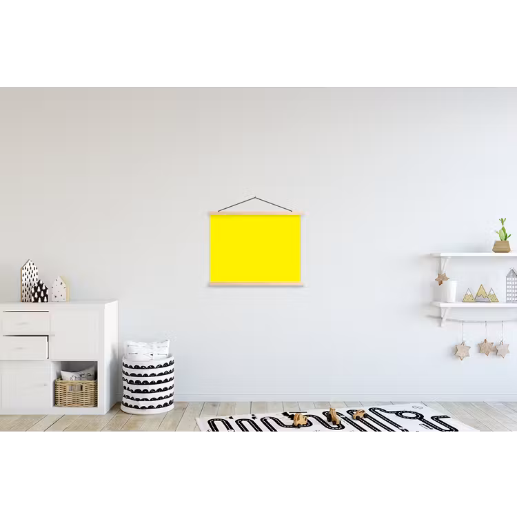 Sunshine - Glow - Geel textielposter latten blank klein 122 -kinderkamer
