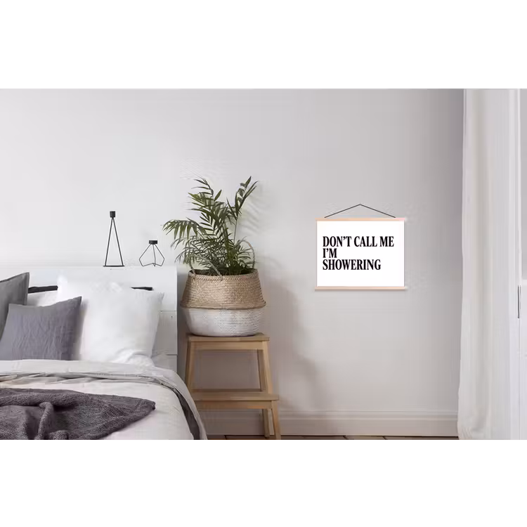 Tekst - Modern - Zwart - Wit textielposter latten blank klein -woonkamer