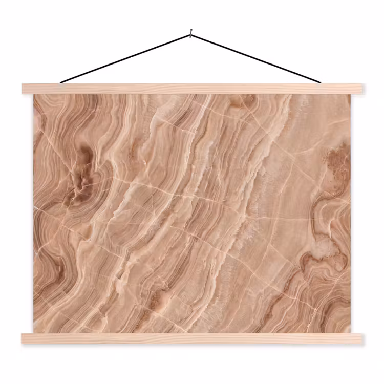 Textuur - Golvend - Abstract - Warm - Bruin textielposter latten blank klein -3d