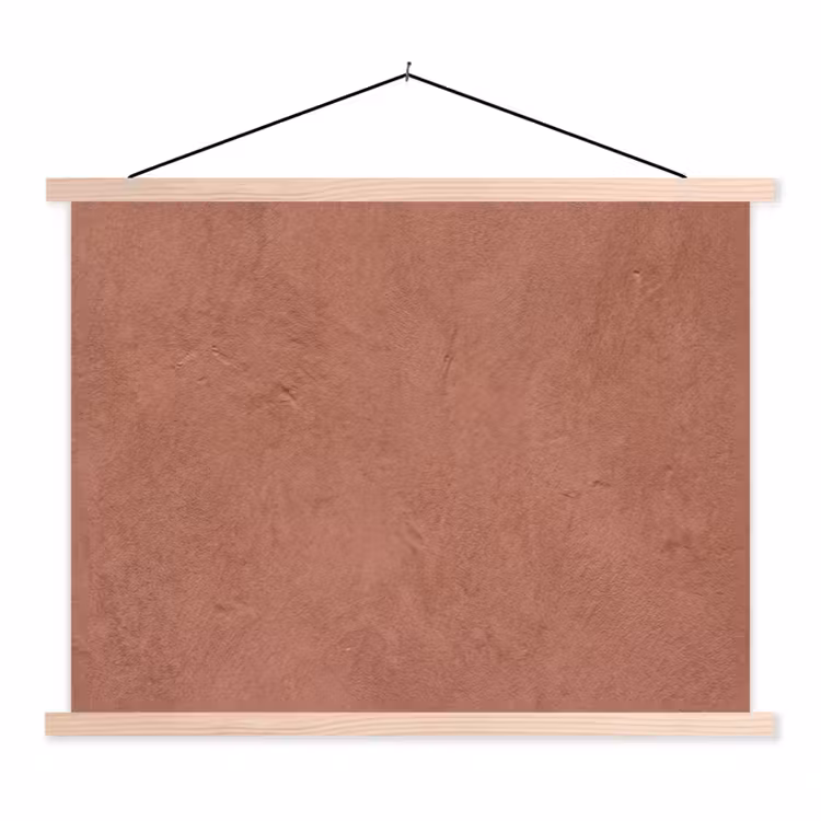 Textuur - Roodbruin - Grof - Modern textielposter latten blank klein -3d