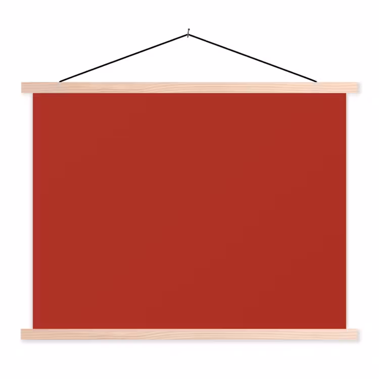 Deep - Crimson - Rood textielposter latten blank klein 122 -3d