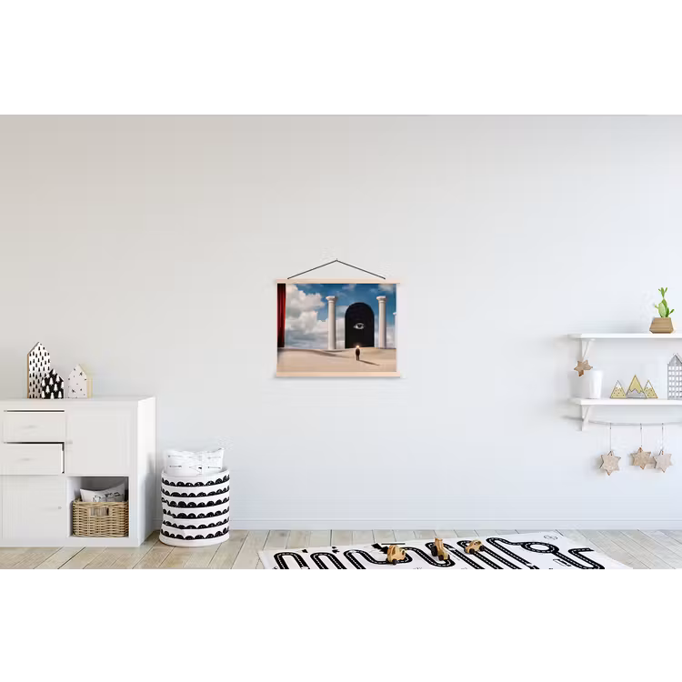 Stoffbild - Traum – Wüste – Auge - Droom - Woestijn - Oog textielposter latten blank klein