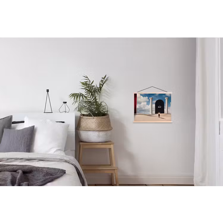 Stoffbild - Traum – Wüste – Auge - Droom - Woestijn - Oog textielposter latten blank klein
