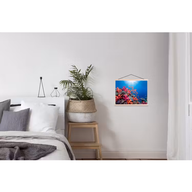 Onderwater - Koraalrif - Vissen - Oceaan - Natuur textielposter latten blank klein -woonkamer