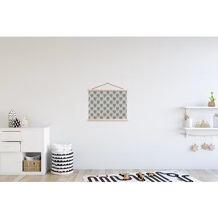 Waaier - Klassiek - Blauw textielposter latten blank klein 122 -kinderkamer