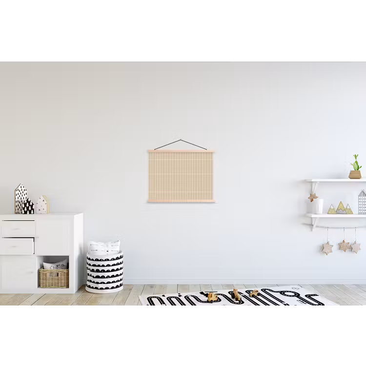 Verticaal - Wandtegel - Crème - Beige textielposter latten blank klein 122 -kinderkamer