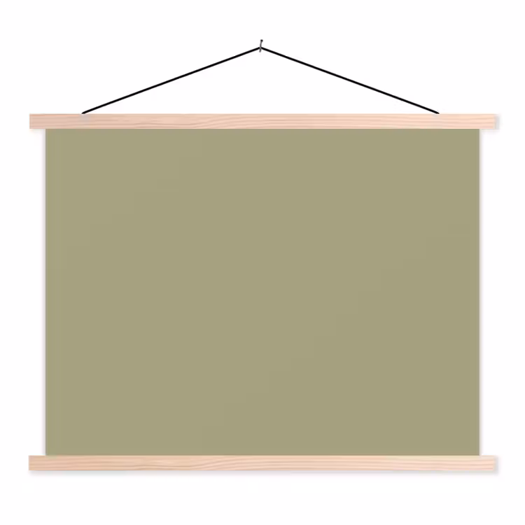 Vintage - Sage - Groen textielposter latten blank klein 122 -3d