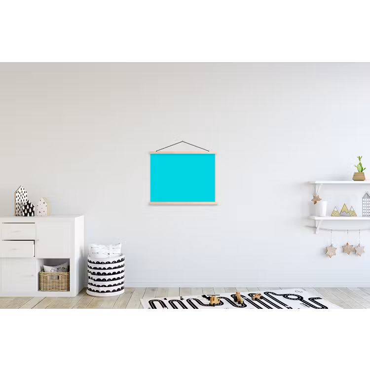 Vivid - Aquamarine - Turkoois textielposter latten blank klein 122 -kinderkamer