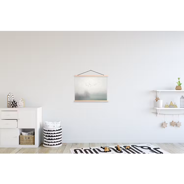 Vogel - Vlucht - Natuur - Minimalistisch textielposter latten blank klein -kinderkamer