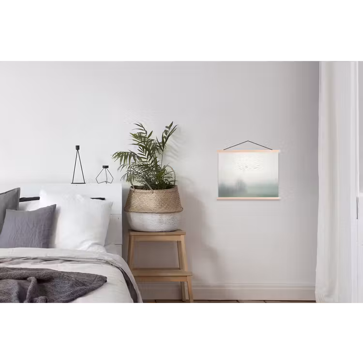 Vogel - Vlucht - Natuur - Minimalistisch textielposter latten blank klein -woonkamer