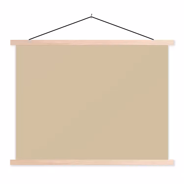 Warm - Sand - Nude textielposter latten blank klein 122 -3d