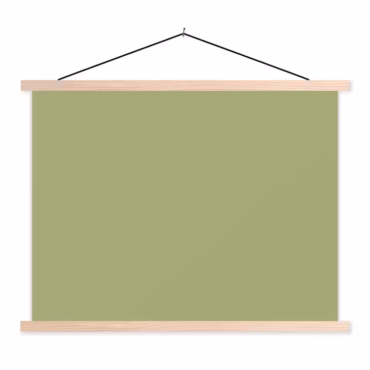 Whispering - Sage - Groen textielposter latten blank klein 122 -3d