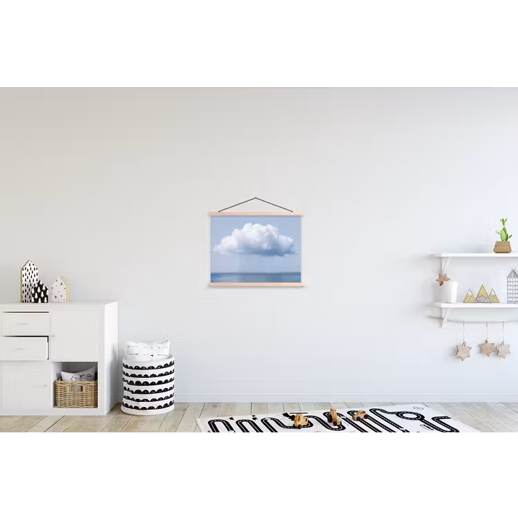 Stoffbild - Wolke – Regen – Natur - Wolk - Regen - Natuur textielposter latten blank klein