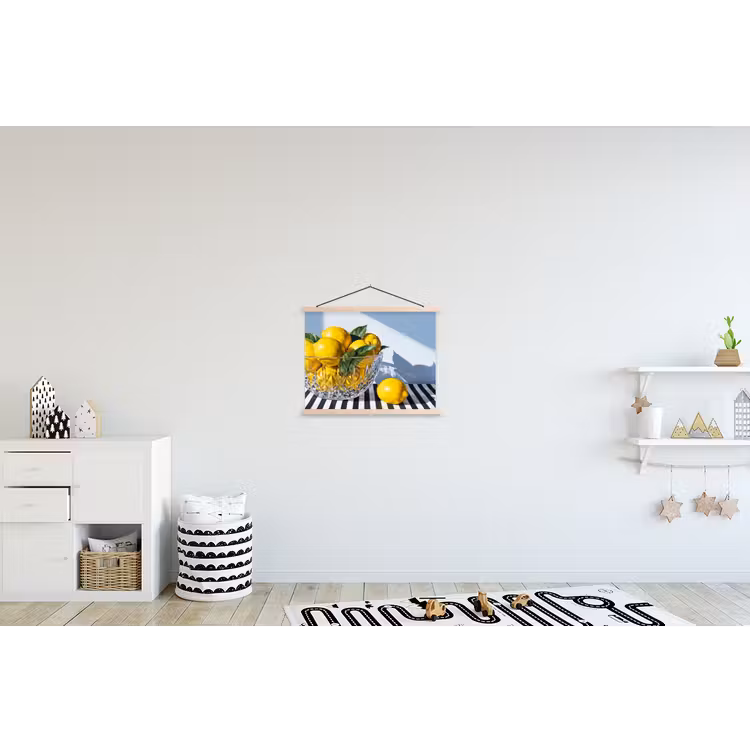 Stoffbild - Zitronen – Obst – Gelb - Citroenen - Fruit - Geel textielposter latten blank klein