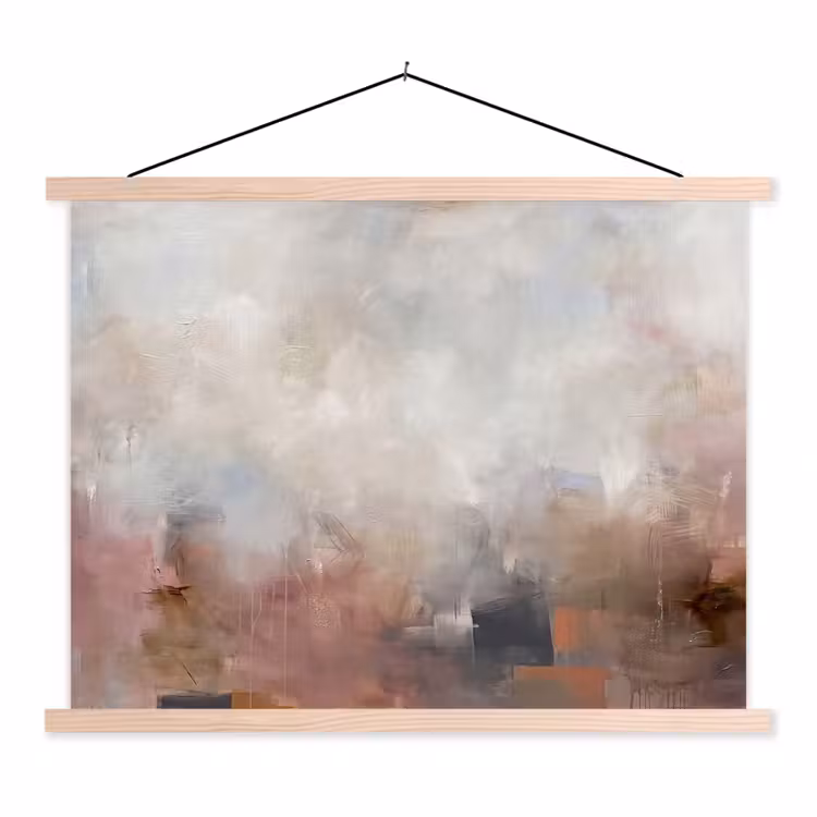 Abstract - Vloeiend - Kunst - Modern - Beige textielposter latten blank klein -3d