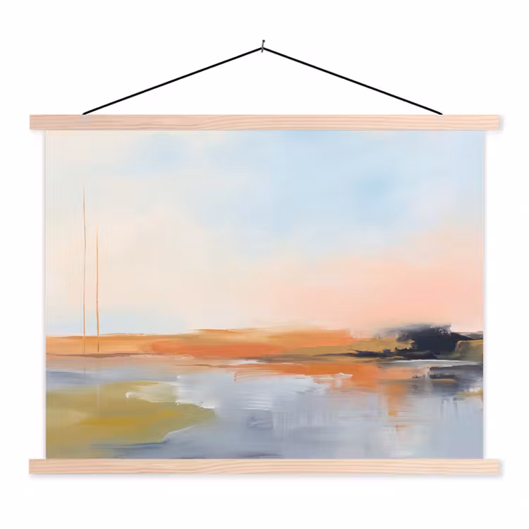 Abstract - Landschap - Horizon - Modern - Kleurrijk textielposter latten blank klein -3d