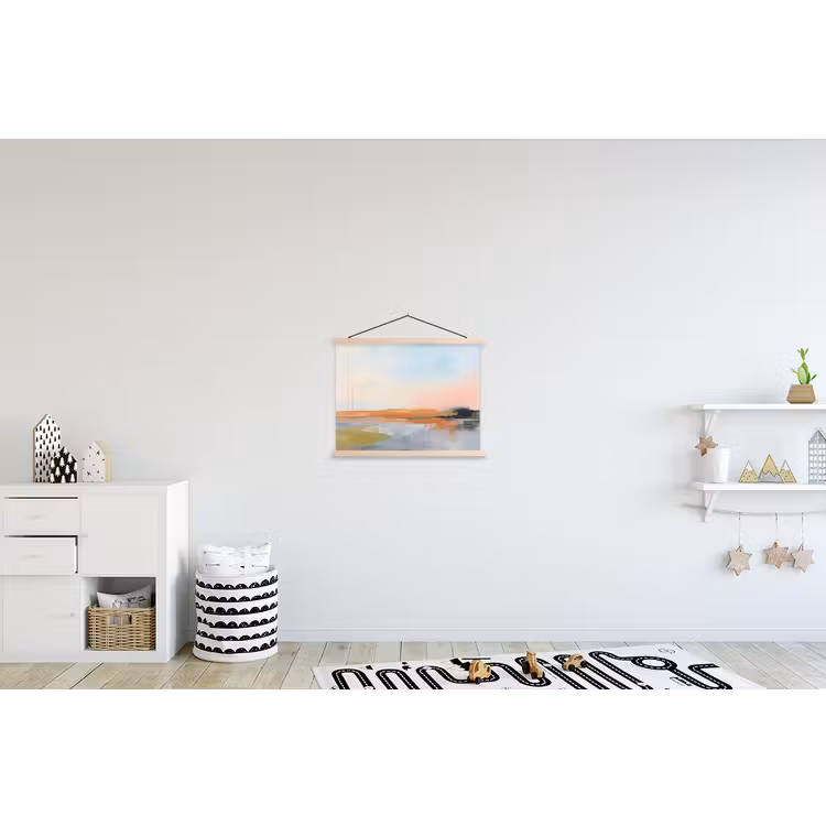 Abstract - Landschap - Horizon - Modern - Kleurrijk textielposter latten blank klein -kinderkamer