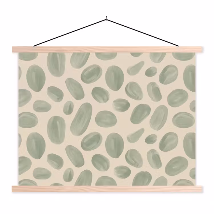 Abstract - Patroon - Organisch - Groen - Modern textielposter latten blank klein -3d