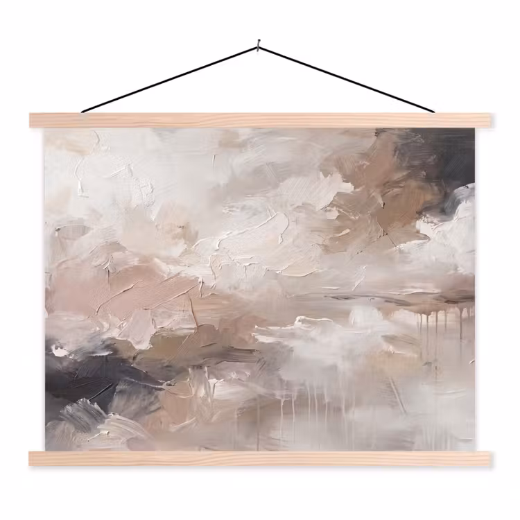 Abstract - Textuur - Kunst - Modern - Beige textielposter latten blank klein -3d