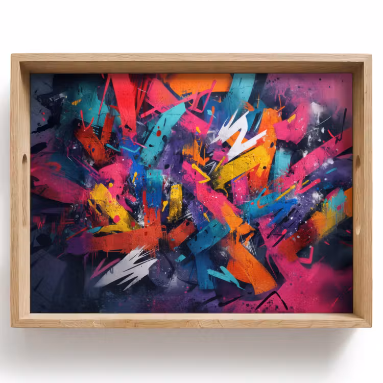 Abstract - Explosie - Neonkleuren Dienblad Rechthoek middel -z3d_shopping