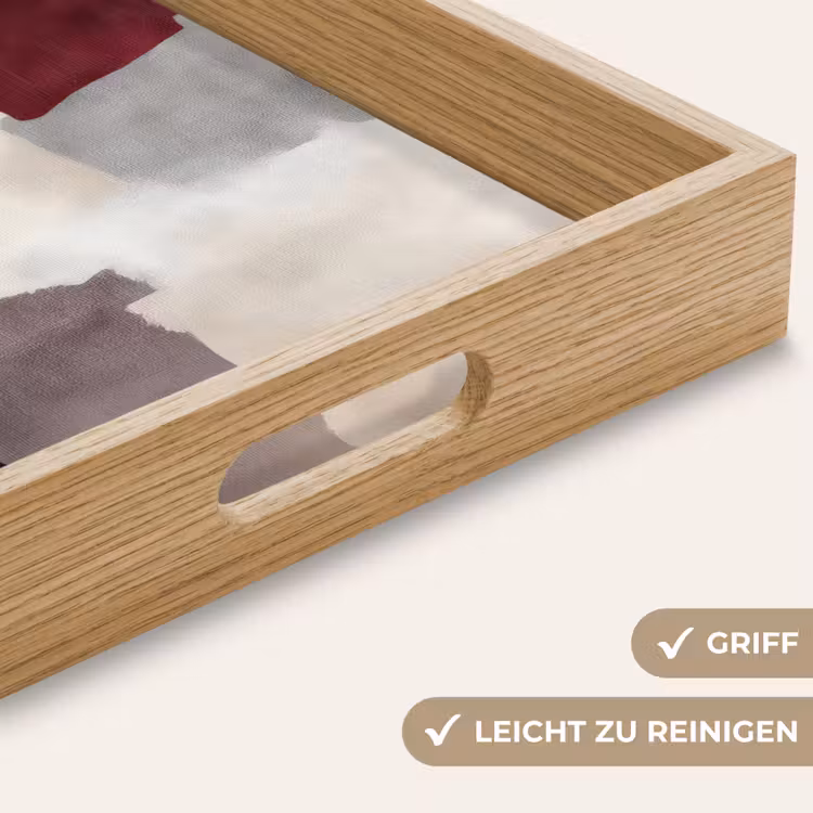 Abstract - Kleurbakken - Rood Dienblad Rechthoek middel -USP_HandgreepDE
